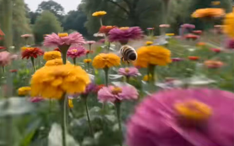 春天的花 花海 蜜蜂